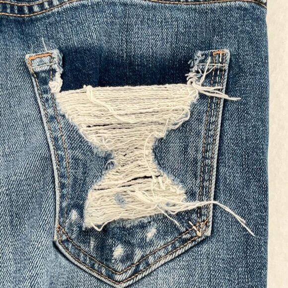 Mother Superior The Trickster Skinny Blue Denim Distressed Jeans Medium Wash Siz - Picture 7 of 11